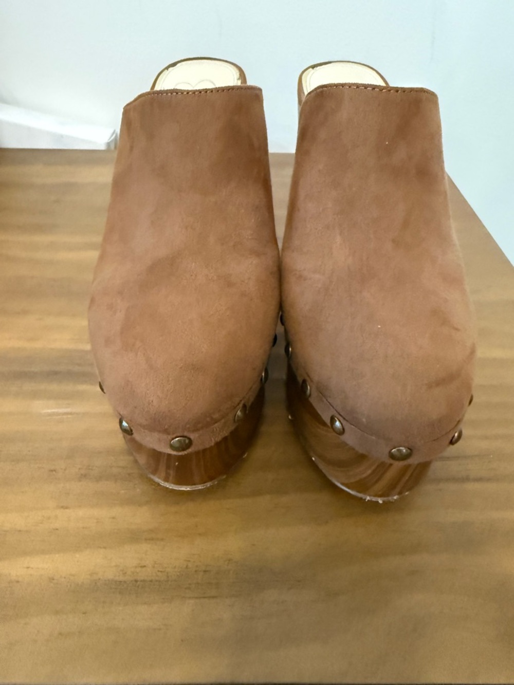 Jessica Simpson Brown Suede Platform Clog Mules - Picture 2 of 4